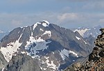 Roter Knopf, Kristallkopf und Ruiskopf (von links nach rechts) gesehen vom Schlussanstieg auf das Petzeck