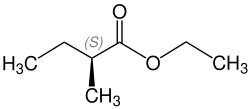 Strukturformel von (S)-2-Methylbuttersäureethylester