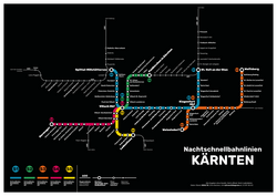 S-Bahn Kärnten Nachtnetz im Sommer