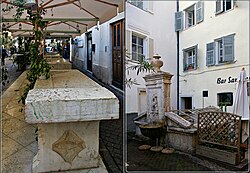 Fischbrunnen und Fischbehälter in der Dr.-Streiter-Gasse