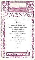 Speisekarte zum Diner vom 15. Sep. 1912, Einband von Hans Printz (122 × 220 mm)