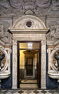 Sakristei-Portal, ca. 1450,  Marmor, Santissima Annunziata, Florenz