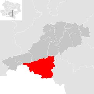 Lage der Gemeinde St. Aegyd am Neuwalde im Bezirk Lilienfeld (anklickbare Karte)