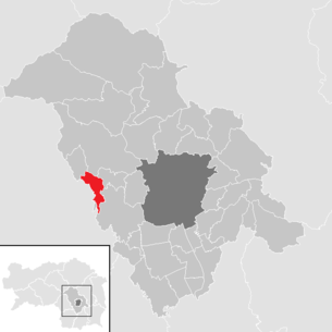 Lage der Gemeinde Sankt Bartholomä (Steiermark) im Bezirk Graz-Umgebung (anklickbare Karte)