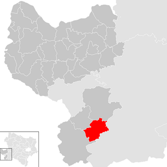Lage der Gemeinde St. Georgen am Reith im Bezirk Amstetten (anklickbare Karte)