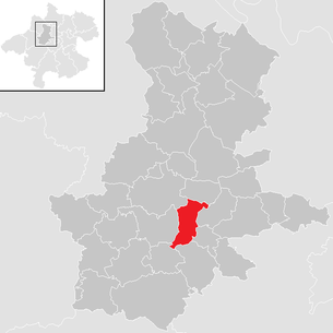 Lage der Gemeinde St. Georgen bei Grieskirchen im Bezirk Grieskirchen (anklickbare Karte)