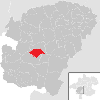 Lage der Gemeinde St. Georgen im Attergau im Bezirk  Vöcklabruck (anklickbare Karte)