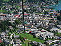 Blick aus der Gondel der alten Seilbahn auf Sankt Gilgen (2009)