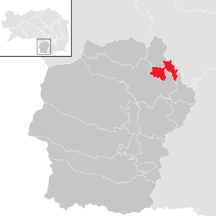 Lage der Gemeinde Sankt Josef (Weststeiermark) im Bezirk Deutschlandsberg (anklickbare Karte)