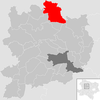 Lage der Gemeinde St. Leonhard am Hornerwald im Bezirk Krems-Land (anklickbare Karte)
