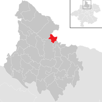 Lage der Gemeinde St. Oswald bei Haslach im Bezirk Rohrbach (anklickbare Karte)