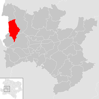 Lage der Gemeinde St. Oswald (Niederösterreich) im Bezirk Melk (anklickbare Karte)