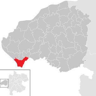 Lage der Gemeinde St. Pantaleon (Oberösterreich) im Bezirk Braunau am Inn (anklickbare Karte)