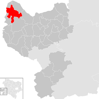Lage der Gemeinde St. Valentin (Niederösterreich) im Bezirk Amstetten (anklickbare Karte)