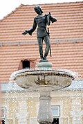 Walther-von-der-Vogelweide-Brunnen auf dem Hauptplatz