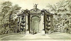 Die Neptungrotte im Park von Sanssouci. Entwurf