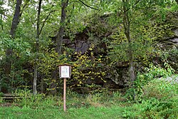 Steinfels mit Eichenbestand