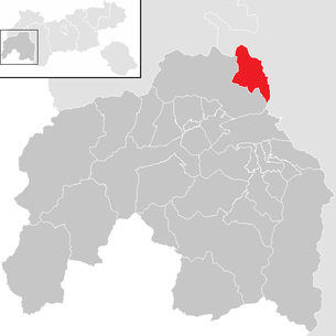 Lage der Gemeinde Schönwies im Bezirk Landeck (anklickbare Karte)