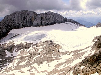 Der Schladminger Gletscher vom Hohen Gjaidstein (Juli 2006)
