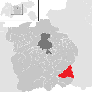 Lage der Gemeinde Schmirn im Bezirk Innsbruck-Land (anklickbare Karte)