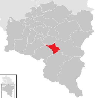 Lage der Gemeinde Schruns im Bezirk Bludenz (anklickbare Karte)