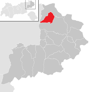 Lage der Gemeinde Schwendt im Bezirk Kitzbühel (anklickbare Karte)