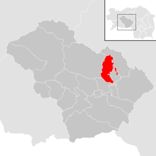 Lage der Gemeinde Seckau im Bezirk Murtal (anklickbare Karte)