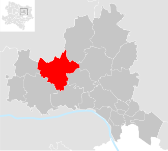Lage der Gemeinde Sierndorf im Bezirk Korneuburg (anklickbare Karte)