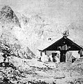 Fotografie der ersten Hütte (Friedrich Simony 1877)