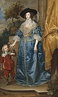 Königin Henrietta Maria mit Sir Jeffrey Hudson (1633), 219,1 × 134,8 cm, National Gallery of Art, Washington