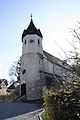 Kirche von Sittendorf; bemerkenswert der siebeneckige Turm