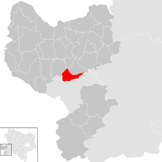 Lage der Gemeinde Sonntagberg im Bezirk Amstetten (anklickbare Karte)