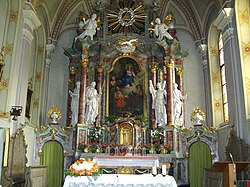 Pfarrkirche St. Oswald mit Friedhofskapelle und Friedhof