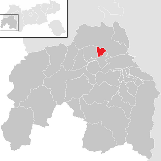 Lage der Gemeinde Stanz bei Landeck im Bezirk Landeck (anklickbare Karte)
