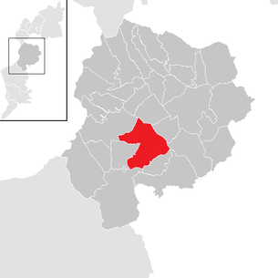 Lage der Gemeinde Steinberg-Dörfl im Bezirk Oberpullendorf (anklickbare Karte)