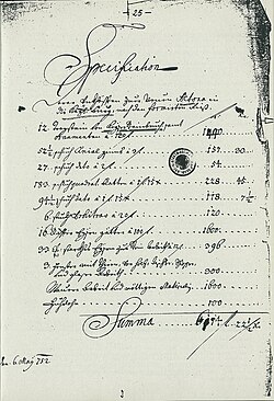 Hofbauamt: Steinmetzauftrag 1752