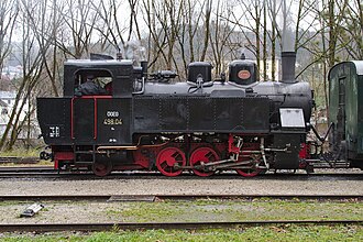 498.04 im Bahnhof Grünburg auf der Steyrtal-Museumsbahn