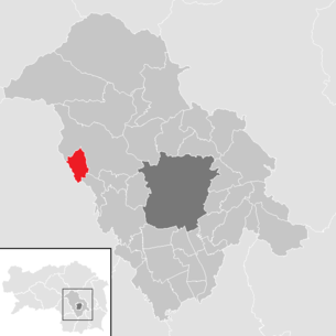 Lage der Gemeinde Stiwoll im Bezirk Graz-Umgebung (anklickbare Karte)