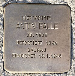 Stolperstein in deutscher Sprache