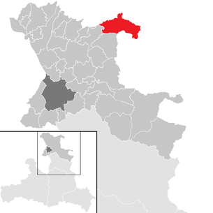 Lage der Gemeinde Straßwalchen im Bezirk Salzburg-Umgebung (anklickbare Karte)