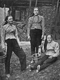 „Bäuerinnen aus Champéry in Hosen“, aus Die Frauenkleidung…