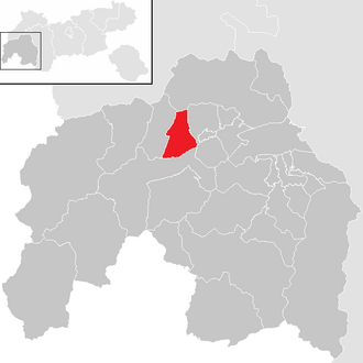 Lage der Gemeinde Strengen im Bezirk Landeck (anklickbare Karte)