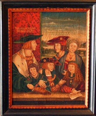 Porträt des Kaisers Maximilian und seiner Familie (Anonymer Meister)