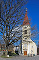 Kirche in Sulz mit Franz-Josephs-Erinnerungseiche