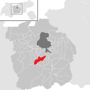 Lage der Gemeinde Telfes im Stubai im Bezirk Innsbruck-Land (anklickbare Karte)