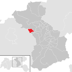 Lage der Gemeinde Terfens im Bezirk Schwaz (anklickbare Karte)