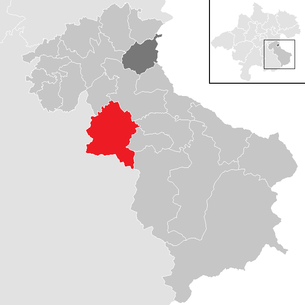 Lage der Gemeinde Ternberg im Bezirk Steyr-Land (anklickbare Karte)