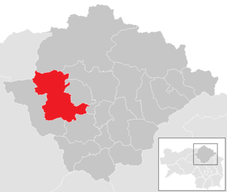 Lage der Gemeinde Thörl im Bezirk Bruck-Mürzzuschlag (anklickbare Karte)
