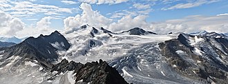 Sommer-Panorama vom Hinteren Brunnenkogel (3440 m) zur Wildspitze