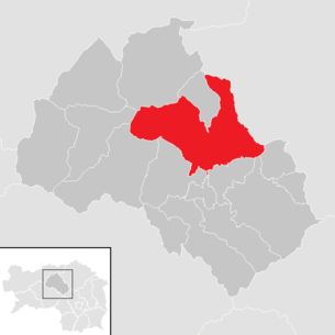 Lage der Gemeinde Trofaiach im Bezirk Leoben (anklickbare Karte)